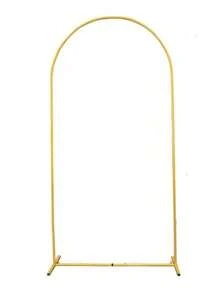1 Set/Metal Arch Background Bracket Set With Cover Faux Flower Arch Decoration (Approx. 2m+1.8m) Gold Wedding Arch Bracket Balloon Arch Frame For Birthday Party Gender Reveal Ceremony Halloween Christmas Anniversary Arch Decoration Supplies.