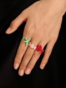 夏日海滩度假多巴胺与海洋主题戒指套装