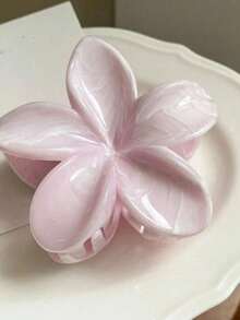 3 件粉色渐变大理石纹鸡蛋花发夹，波西米亚风格发夹，适合海滩度假、春夏季