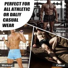 Mens Booty Shorts 3 Inch Inseam Athletic Workout Short Shorts For Men - Gray - View 9