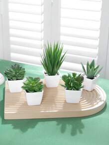 Conjunto de 3 macetas con suculentas simuladas, combinación de verde y rosa, plantas artificiales miniatura falsas para jardín, escritorio, habitación, ventana, regalo de inauguración de casa, decoración de arte, decoración de oficina, boda