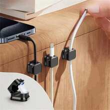 1/3/6pcs Magnetic Cable Organizer, Cable Management Clips, Desk Magnetic Cable Holder, Discreet Magnetic Phone Charging Cable Organizer, Compact & Durable Design; Suitable For Bedside Table, Desk, Phone Data Cables, Charging Cords, Kitchen Appliances, Office Supplies, Cable Management, Bathroom Storage, Home Decor, Organizing; Suitable For Home, Office, Dorm, Great For Back To School, Mother's Day, Birthday Gifts, Holiday Gatherings - Multicolor - View 3