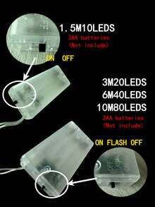 1包10/20/40/80颗LED水晶球串灯，电池供电，室内仙女灯，防水球形吊灯，适用于卧室、花园、树木、露营、婚礼派对装饰 - 多顏色 - 查看 13