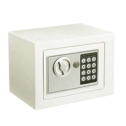 Caja Fuerte Digital Calidad Premium Con Cerradura Electrónica y llave, Pequeña caja fuerte electrónica con código digital y llave, incluye 2 llaves, soporte de pared y batería. Apta para hogar, oficina, hotel