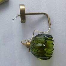 1pc Vintage Glass Wall Lamp With Adjustable Arm And Tulip Glass Shade, E27 Base, Fixed Wiring, Suitable For Bedside, Corridor, Bathroom Mirror Front, Decoration, Bulb Not Included