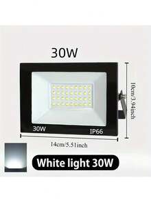 IP66 防尘聚光灯，户外 LED 泛光灯，铝合金材质，冷白/暖白 30W 50W 100W 泛光灯，3000K 6000K；适用于后院、车道、车库、走廊、花园、建筑工地 - 黑色 - 查看 9