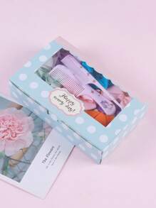 32 Pcs Assorted Color Bowknot & Duck Bill Hair Clips, Comb For Daily Use, Gift Box Included - Multicolor - View 4