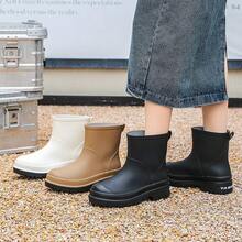 Rain Boots & Rain Boot Covers - Plush and Warm Style #Removable [white] #Small - View 5