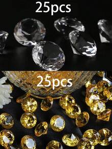 50pcs Diamond Shaped Transparent Acrylic Decorative Stones