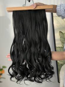 Extensiones de cabello con clip para mujeres con negro 7 piezas de 22 pulgadas, extensiones de cabello con clip Cabello rizado ondulado Extensión de cabello sintético de cabeza completa Postizos