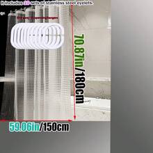 3D幻彩猫眼浴帘，通透美观，保护隐私，现代设计，适合民宿及酒店浴室装饰 - 無色 - 查看 12