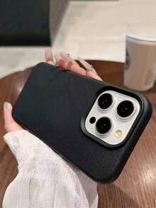 极简主义时尚材质仿皮纹理黑色保护手机壳，加厚防震，印花设计适用于 16 XR /7/8、 15 Pro Max/12 Pro Max/13 Pro Max/14 Pro Max、13 14 11 12、P14 女款 P11、P12 防摔 XS.XR /78P.78GES2 手机壳防水防刮 - 彩色 - 查看 4