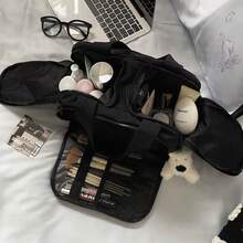 Multineos Comercial Large Capacity Portable Cosmetic Bag Travel Portable Cosmetic Wash Storage - Black - View 3