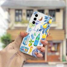 Funda para móvil con tarjetero y diseño artístico. Compatible con phone 16, 15, 14, 13, 12 Pro y 14, 15, 16 Plus. TPU transparente y suave con protección anticaídas en las cuatro esquinas. - transparente - Ver 7