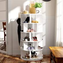 Shoe Rack, Rotating, White Round, 5 Levels, Height 115, Width 60 - 1 - View 5