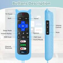 2+2 Packs Replacement Remote Control For Roku TV With Silicone Cover Universal Remote For  Hisense Onn Westinghouse  Roku Smart TVs (Not For Roku Stick Box) - 2Remote+GlowBlueCover+GlowGreenCover - Xem 4