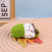 1pc 仿真猫玩具 可喵喵 可爱毛绒猫玩具 装饰物 拖鞋猫 毛绒公仔猫 - 粉色 - 查看 9