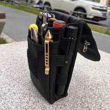 YYWSH-Belt Tool Pouch Holster Multitool Organizer Pouch For EDC Gears Cellphone Case Maezar Utility Sheath Bag Nylon Tactical Tool Bag For Men Small Pocket Phone Holder With DRing Zipper Black J1g1 - màu đen - Xem 7
