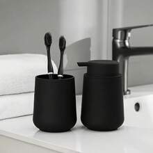 2 Piezas Juego de Accesorios de Baño que Incluye Dispensador de Jabón, Espumador, Soporte para Cepillo de Dientes, Vaso, Herramientas Prácticas de Baño, Accesorios de Baño