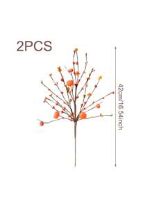 2/4/5/PCS人造仿真橙色秋莓南瓜插枝、花瓶、客厅室内外装饰，抗紫外线，色彩鲜艳，适合秋收节、感恩节和万圣节主题派对，家居氛围装饰