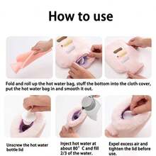 卡通植绒大容量热水袋可重复注水防爆防漏可拆卸暖手宝暖肚脐暖宝宝可爱电热水袋男生情人节心形女士情人节适用月经期女士情人节礼物生日男友女友 - 彩色 - 查看 7