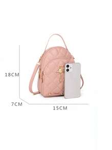 A Mini Quilted Backpack, A Mini Swan Hardware Decoration Small School Bag, Very Suitable For Travel, Shopping.