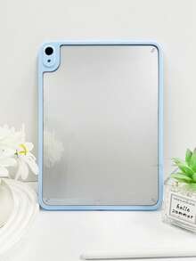1 Ốp lưng bảo vệ máy tính bảng iPad khung acrylic trong suốt màu xanh lam, Acrylic chống cong, toàn khung chống rơi, vỏ cứng siêu mỏng nhẹ, phong cách tối giản/mới mẻ/thường ngày, tương thích với iPad Mini6/Mini7/Air1/Air2/9.7/10.2/10.5/Air4/Air5/10.9/Pro11/Thế hệ thứ 10 - Màu xanh lam - Xem 4