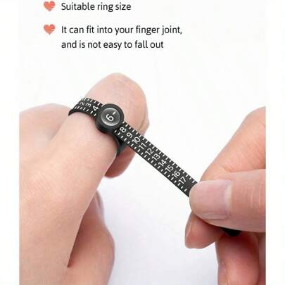 Medidor de anillos con lupa: herramienta de plástico ajustable para medir anillos, medición precisa de dedos, lecturas claras y ajuste seguro. Guía de tallas de joyería para el hogar, medidor de anillos de boda, calibre redondo duradero.