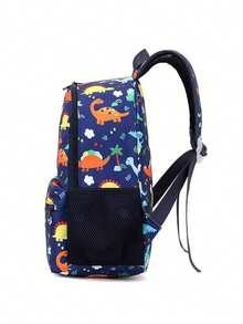 新款恐龙卡通背包学生书包，可爱时尚返校防护背包，适合男孩和女孩 - 彩色 - 查看 2