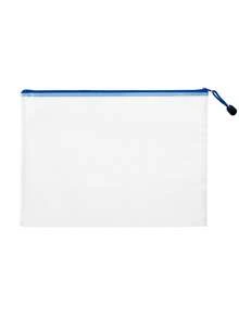 1 A3 Document Bag - Plastic Mesh Zipper File Folder, A3 Plastic Document Storage Bag With Zipper, Suitable For Office And School Use,School Supplies,Back To School - Multicolor - View 10