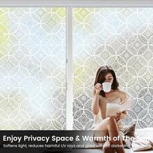 EstiloTendenciaDKTIE - PelíCula De Privacidad Boho Chic Para Ventanas Con Herramientas De InstalacióN, Suaviza La Luz, Reduce Los Rayos UV, PelíCula Decorativa Tipo Vidriera Para TeñIr Ventanas Para El Hogar, 17.7 XCalidad PremiumVersióN Mejorada - Blanco puro - Ver 4