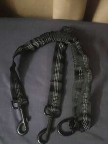 宠物狗牵引绳套装 - 附赠狗牵引绳连接器，舒适减震反光弹性牵引绳，确保夜间安全，1 至 2 快速切换