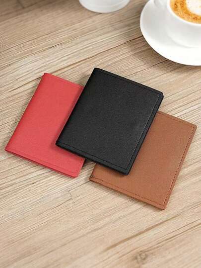 2025 Multi-Color Minimalist Leather Card Holder, Compact Business Card Case, Unisex Ultra-Thin Card Wallet