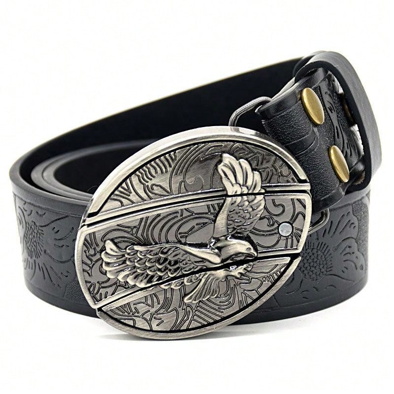 Men's Leather Belt Outdoor Multifunctional Belt With Knife Suitable For Men's Gift - DiaoBK - View 1