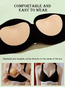 1 Par de Rellenos de Sostén Adhesivos, Almohadillas de Silicona Levantadoras de Pecho Impermeables para Mujeres, para Trajes de Baño, Bikinis, Vestidos y Trajes de Baño