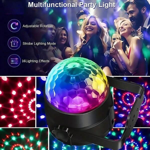 Bunte Nachtbeleuchtung, Discokugel, Clubbeleuchtung, Innenraum Atmosphärenbeleuchtung, Innenparty Beleuchtung, Geburtstagsparty Tanzbeleuchtung, Karaoke-Beleuchtung für Wohnzimmer