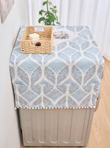 1/2 piezas Funda de tela moderna y minimalista de estilo nórdico para electrodomésticos, con estampado geométrico en forma de diamante en color azul, apta para decoración del hogar, microondas y electrodomésticos de cocina