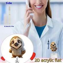 可爱树懒设计伸缩徽章卷轴夹，适用于护士、护理ID姓名标签、医学生、医生、注册护士、实习护士ID卡夹，带夹伸缩卡卷轴，适用于工作