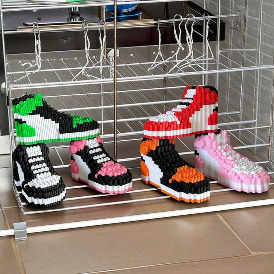 Giày khối xây dựng sáng tạo, Đồ chơi lắp ráp, Đồ trang trí, Giày thể thao, Câu đố 3D, Đồ chơi sưu tập và Quà tặng sinh nhật cho bạn bè