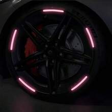 40 miếng dán phản quang vành xe ô tô màu hồng và tím, băng phản quang vành xe, miếng dán cảnh báo phản quang, thích hợp cho xe máy điện, trang trí xe đạp - Hồng Tím - Xem 2