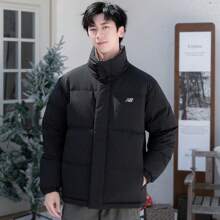 New Balance 男士户外运动休闲保暖防风双面立领夹克 AMJ44301BK - 黑色 - 查看 1