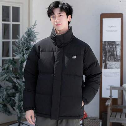 New Balance 男士户外运动休闲保暖防风双面立领夹克 AMJ44301BK