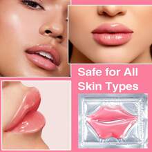 20 Pieces Gel Collagen Lip Mask Crystal Lip Pads For Moisturizing, Anti-Wrinkle, Anti-Aging, Firms & Hydrates Lips Collagen Crystal Lip Masks,Pink Lip Patches& Moisturizers Collagen Lip Pads Great For Hydrating Skin, Anti Chapped & Anti-Aging And Plump Your Lips,Pink - 彩色 - 查看 3