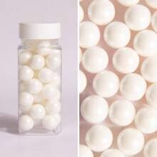 85g/3oz Bolas de perlas blancas para decoración de pasteles, para bodas, fiestas de cumpleaños, pasteles, caramelos, chocolates, galletas y decoración DIY