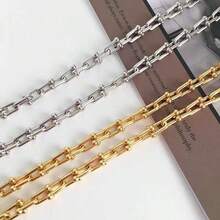 1 件不锈钢镀金 U 型竹锁和回形针可调节项链链，DIY 珠宝制作 - 星星 - 查看 2