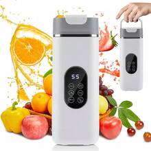 Hailicare 420ml 便攜式個人果汁機 無線果汁杯 USB 充電式電動攪拌杯，適合製作果昔和奶昔，配備數位 LED 顯示螢幕與 12 葉迷你攪拌杯，USB 充電式電動搖搖杯，附額外手柄蓋，適用於居家、辦公室、健身房、運動與戶外活動 - 白色 - 查看 2