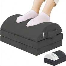 Foot Rest For Under Desk With Adjust Heights- Memory Foam Foot Stool - Back, Lumbar - Perfect For Office, Home, Working And Gaming Use - Black - View 1