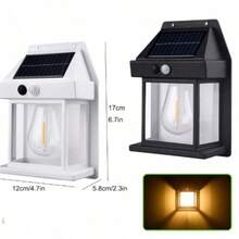 Solar Powered + Motion Sensor Outdoor Waterproof Wall Lamp, 3 Modes, 1/2/4pcs Set, Porch, Garden, Yard Lights - Multicolor - View 3