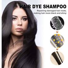 EELHOE 500ml 3-In-1 Herbal Hair Color Shampoo For Gray Hair, White Hair, 16.91fl.Oz | Instant Hair Colour Plant Extraction Fluffy For Best Gift (Brown, Black) - Black - View 6