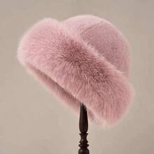 1pc Oversized Fluffy Faux Fur Pompom Hat, Warm And Luxurious For Winter, Suitable For Women - A - View 6